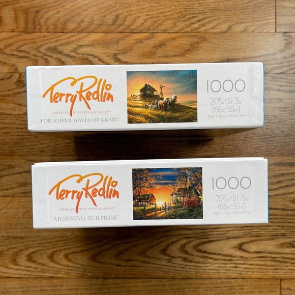 Set of Terry Redlin 1000 Piece Puzzles “Amber Waves of Grain & Morning Surprise” - Picture 3 of 5
